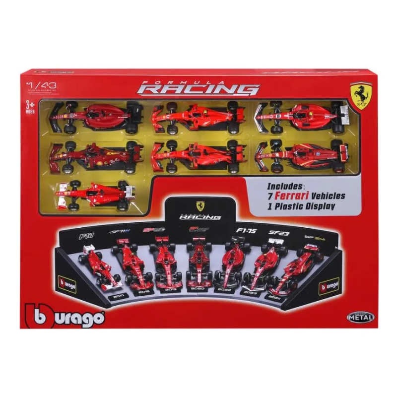 Bburago 1:43 Scuderia Ferrari 7 Autos Soporte De Exposición 18-36864